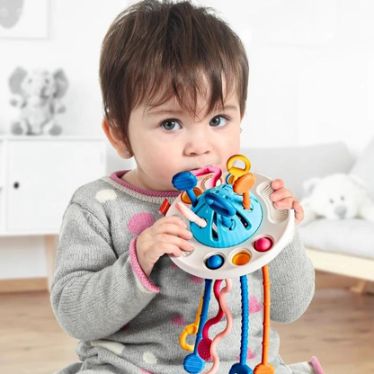 Anneau de dentition sensoriel en silicone pour bébés