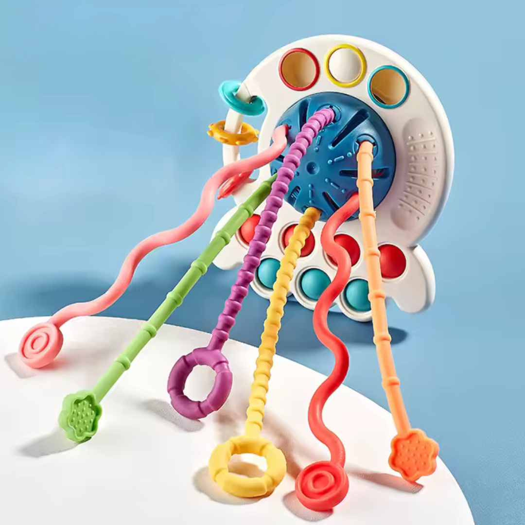 Anneau de dentition sensoriel en silicone pour bébés