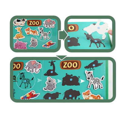 Cahier d'activités – couverture rigide interactive de style Montessori (Livre silencieux)